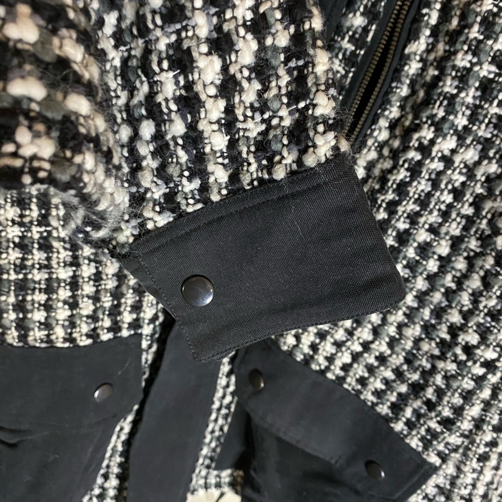 Final CCO📍🔥THE KOOPLES GARDEN TWEED BLACK, GRAY RELAXED FIT JACKET BIG POCKETS - Picture 6 of 17